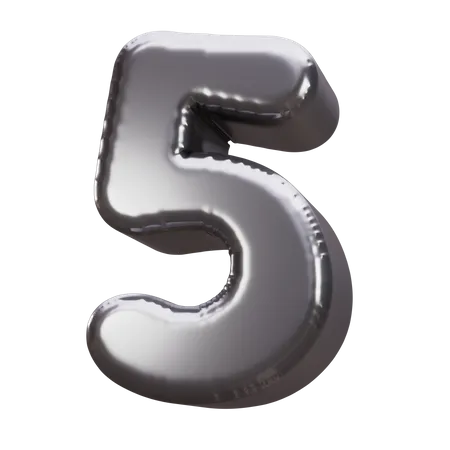 Ballon numéro 5  3D Icon