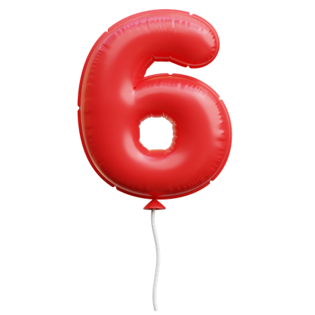 Ballon numéro 6  3D Icon