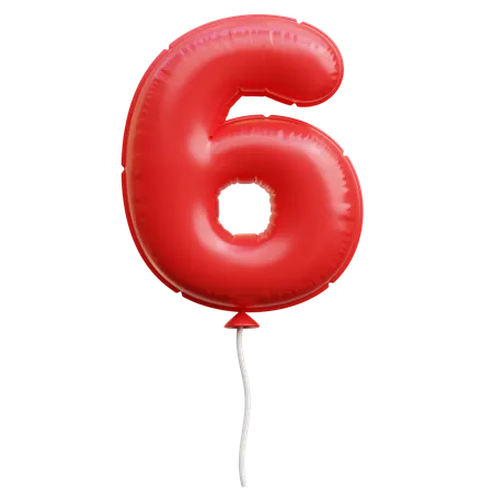 Ballon numéro 6  3D Icon