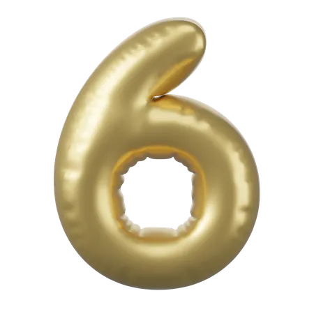 Ballon numéro 6  3D Icon