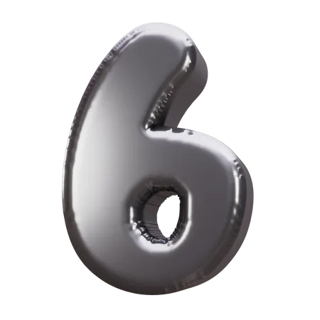 Ballon numéro 6  3D Icon