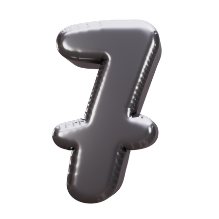 Ballon numéro 7  3D Icon