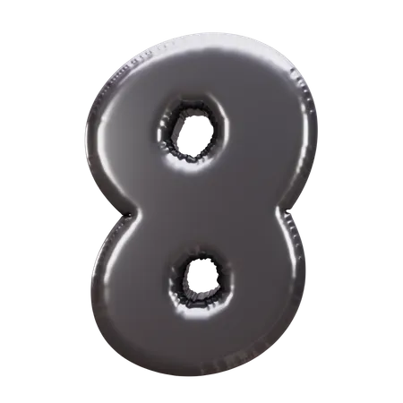 Ballon numéro 8  3D Icon