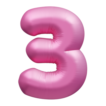 Ballon Nummer 3  3D Icon