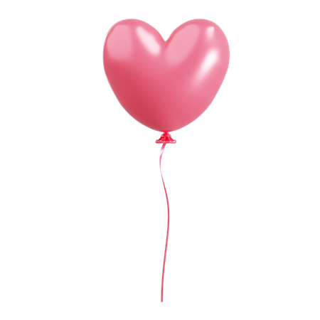 Ballon rose en forme de coeur  3D Icon