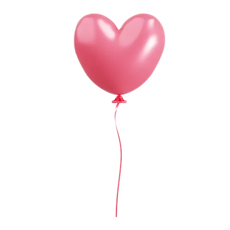 Ballon rose en forme de coeur  3D Icon