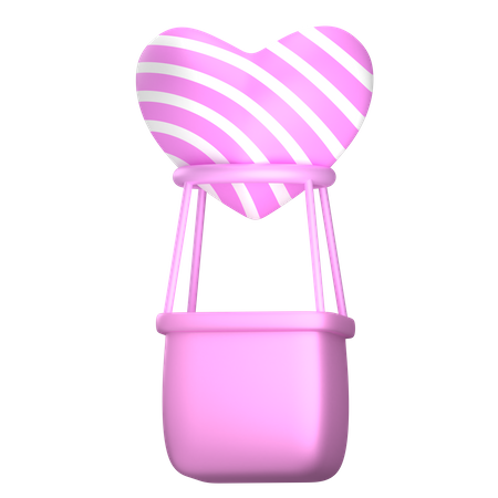 Bande d'amour ballon rose  3D Illustration