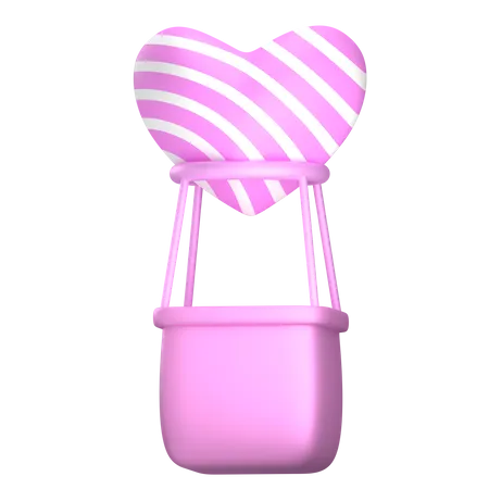 Bande d'amour ballon rose  3D Illustration