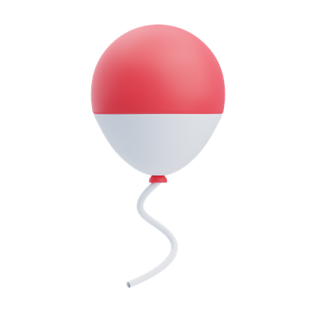 Ballon blanc rouge  3D Icon