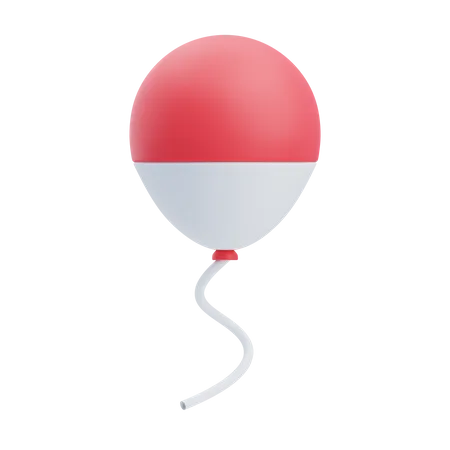 Ballon blanc rouge  3D Icon