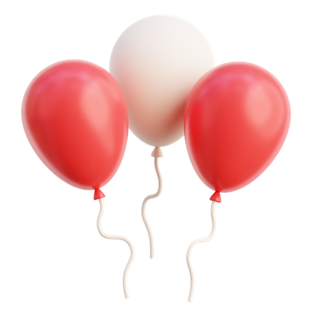 Ballon rouge et blanc  3D Icon