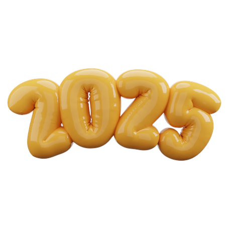 Ballonbuchstabe 2025 Aufkleber  3D Icon