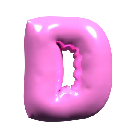 Ballon Buchstabe D  3D Icon