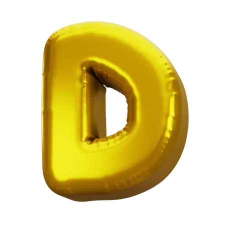 Ballon Buchstabe D  3D Icon