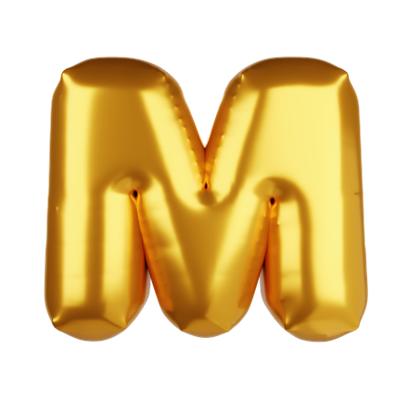 Ballon Buchstabe M  3D Icon