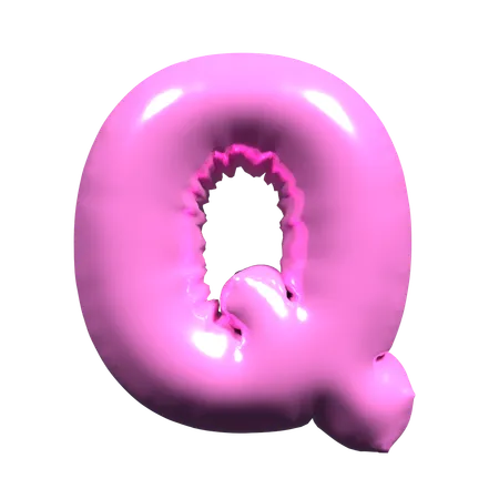 Ballon Buchstabe Q  3D Icon