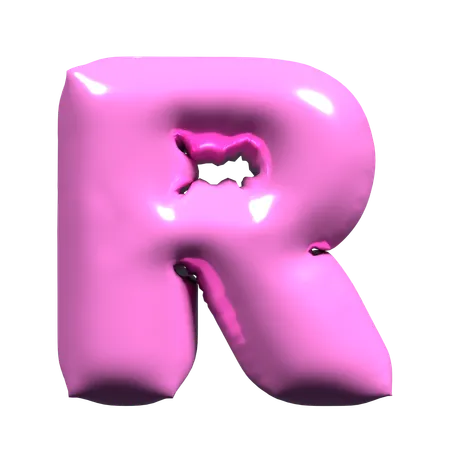 Ballon Buchstabe R  3D Icon