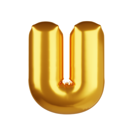 Ballon Buchstabe u  3D Icon