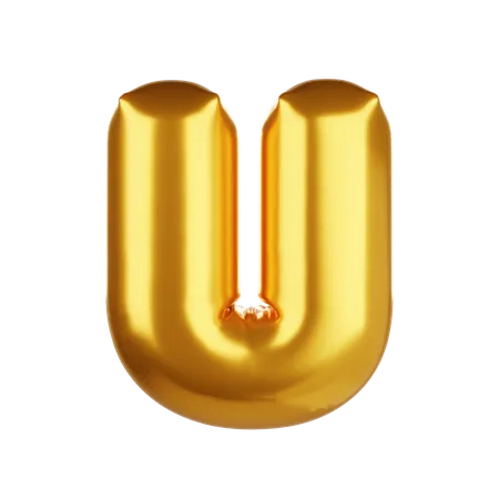 Ballon Buchstabe u  3D Icon