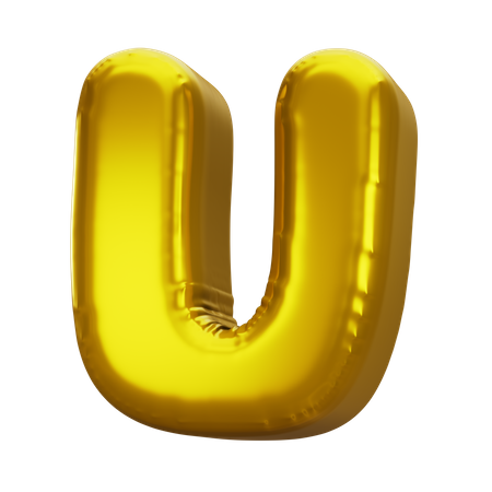 Ballon Buchstabe u  3D Icon