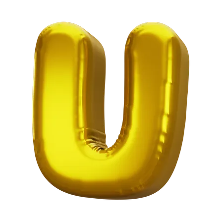 Ballon Buchstabe u  3D Icon