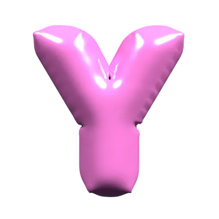 Ballon Buchstabe y  3D Icon