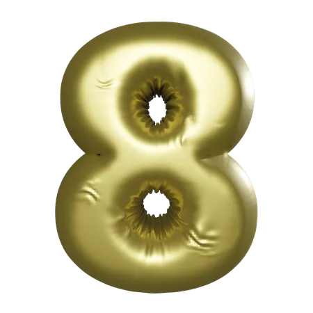 Ballon Nummer 8  3D Icon