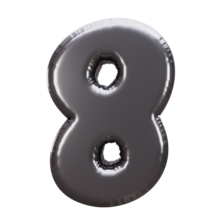 Ballon Nummer 8  3D Icon