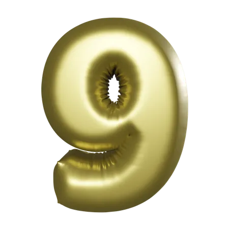 Ballon Nummer 9  3D Icon