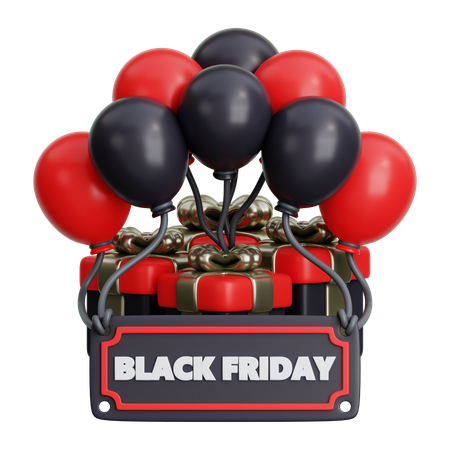 Ballons avec texte Black Friday  3D Icon