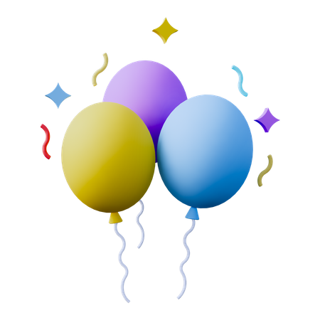 Ballons Birthday  3D Icon
