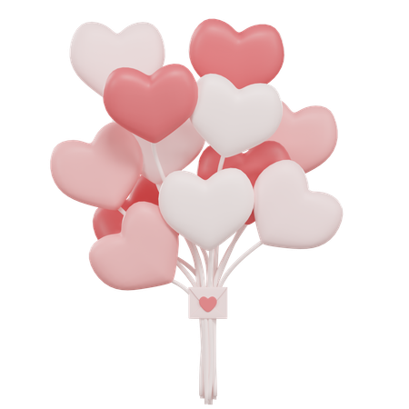 Ballons coeur  3D Icon