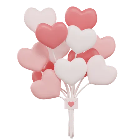 Ballons coeur  3D Icon