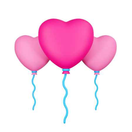 Ballons coeur  3D Icon