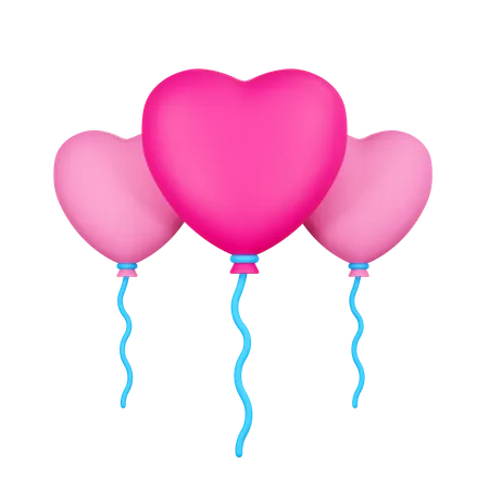 Ballons coeur  3D Icon