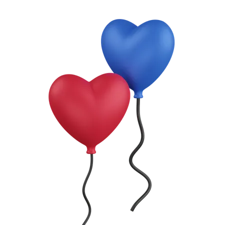 Ballons coeur  3D Icon