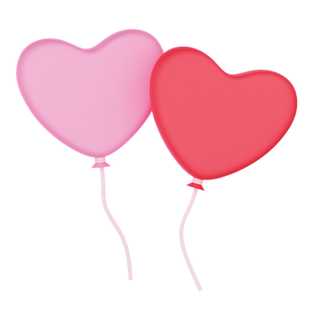 Ballons coeur  3D Icon