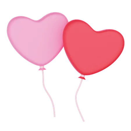 Ballons coeur  3D Icon