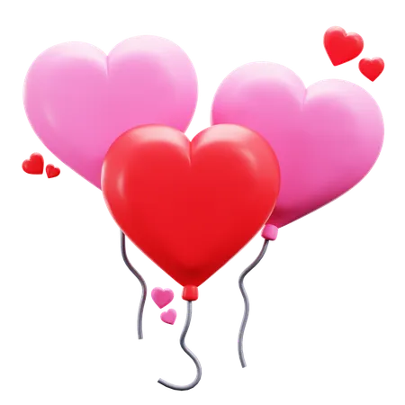 Ballons coeur  3D Icon