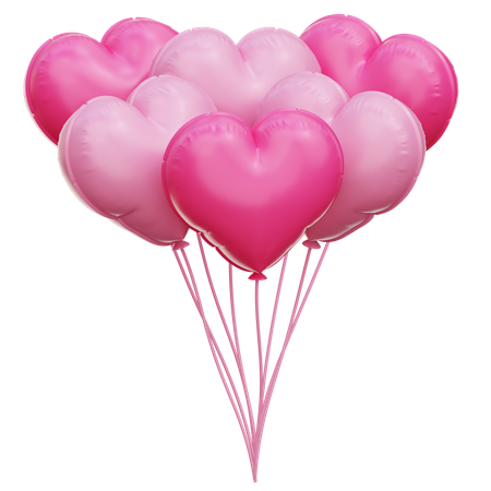 Ballons coeur  3D Icon