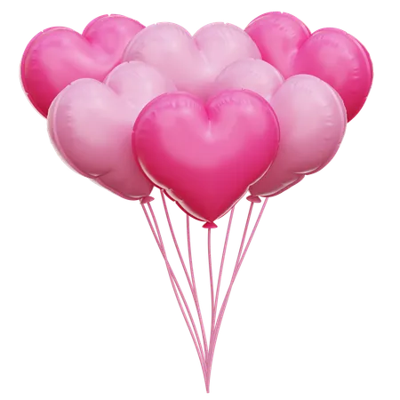 Ballons coeur  3D Icon