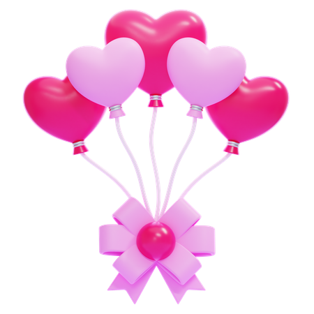 Ballons coeur  3D Icon