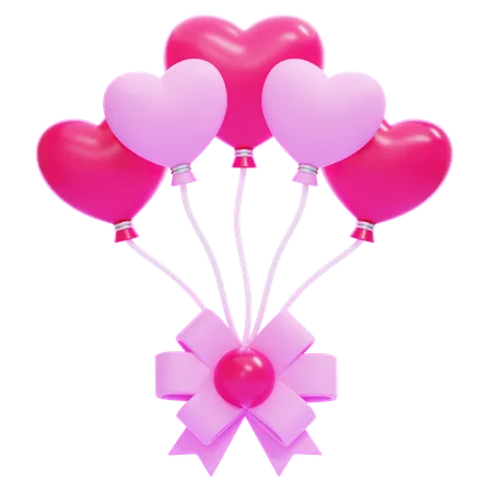 Ballons coeur  3D Icon