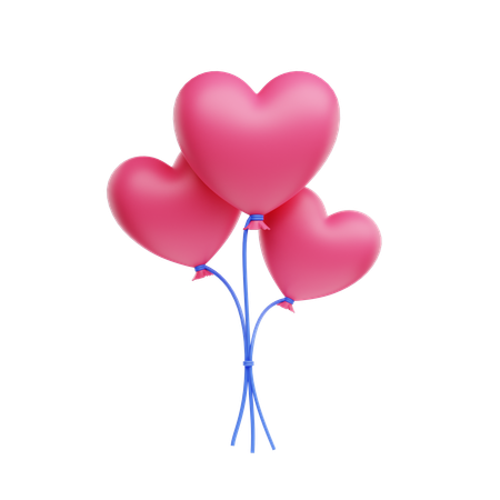 Ballons coeur  3D Icon