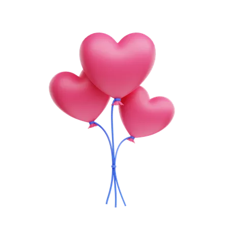 Ballons coeur  3D Icon