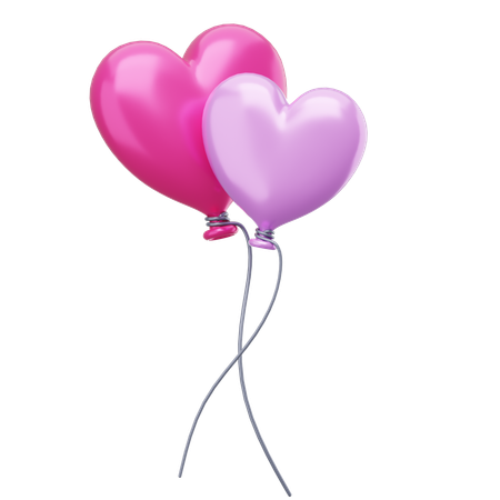 Ballons coeur  3D Icon