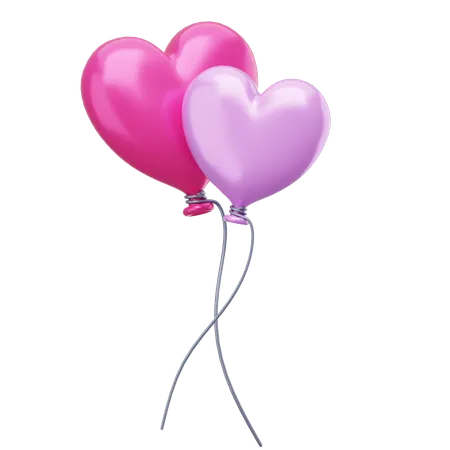 Ballons coeur  3D Icon