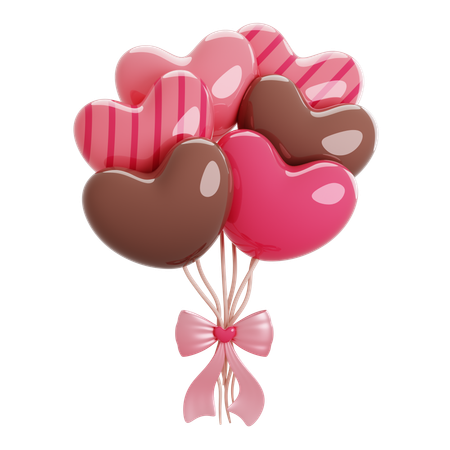 Ballons coeur  3D Icon