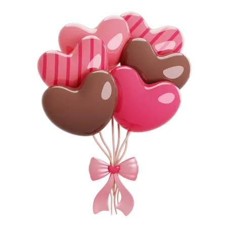 Ballons coeur  3D Icon