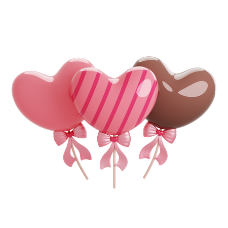 Ballons coeur  3D Icon